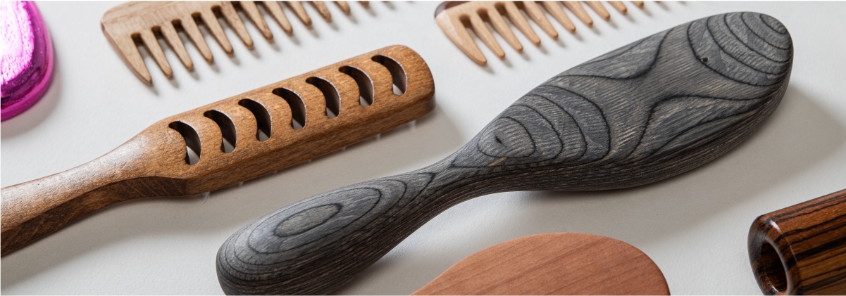 wooden hair brush